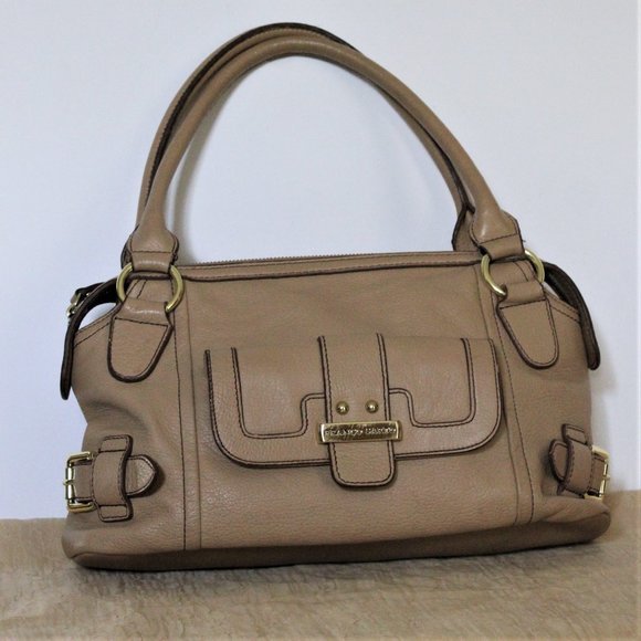 Franco Sarto Dark Beige Leather Handbag - Picture 1 of 9